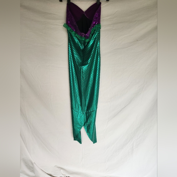 Womens Mermaid Green and Purple Strapless Dress - Picture 8 of 10